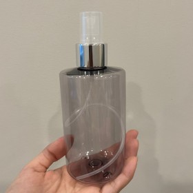 envase plástico FUME CLARO de 250ml + tapa spray plateado