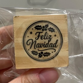 Sello 3x3cm Feliz navidad modelo 1