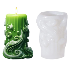 Molde de silicona cilindro borde espiral 113x76mm