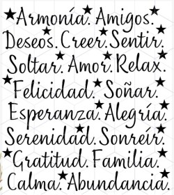 Palabras color negro