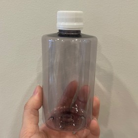 envase plástico FUME CLARO de 250ml+ tapa común blanca