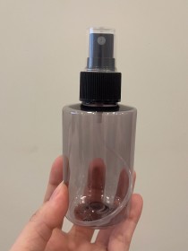 Envase de PLÁSTICO FUME CLARO 125ml + tapa spray negro