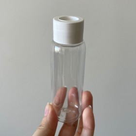 Envase de PLÁSTICO TRANSPARENTE 60ml largo + tapa difusora BLANCA