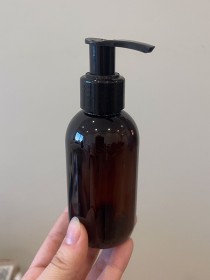 Envase de PLÁSTICO AMBAR 125ml + tapa para crema/jabón negra 