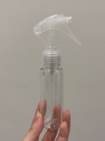 Envase de PLÁSTICO TRANSPARENTE 60ml largo + tapa gatillo transparente