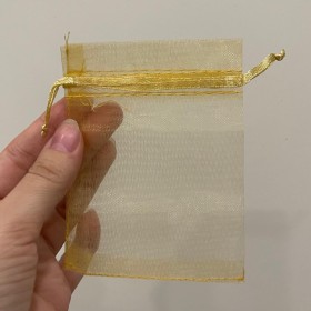 Bolsitas de organza 8x10cm 50 unidades aprox color dorado