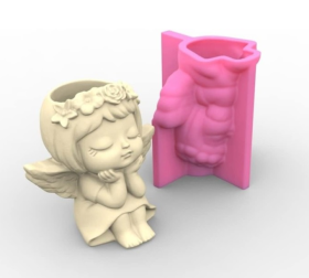 Molde de silicona MACETA NIÑA ÁNGEL 10x10CM modelo 2