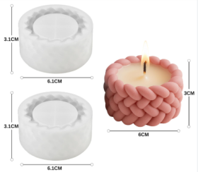 Molde de silicona recipiente/ contenedor/ maceta trenzado