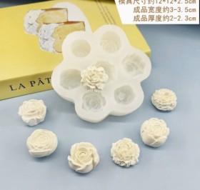 Molde de silicona 7 flores surtidas