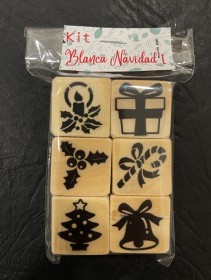 Kit sellos navideños x6 blanca navidad 1