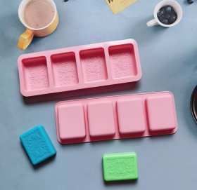 Molde de silicona jabón 4 Divisiones 26.5x9.5CM