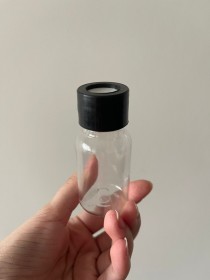 Envase de PLÁSTICO TRANSPARENTE 30ml + tapa difusora negra