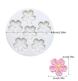 molde de silicona FLOR DE SAKURA 6 cavidades