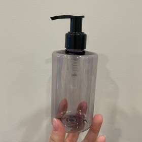 envase plástico FUME CLARO de 250ml + tapa jabón/crema negra