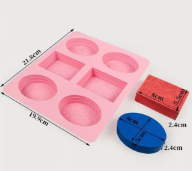 Molde de silicona jabon diseño hoja x6 divisiones 