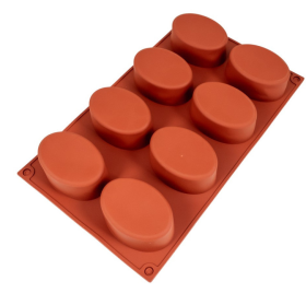 Molde de silicona jabon ovalado x8 divisiones