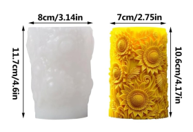 molde de silicona cilindro de flor girasol