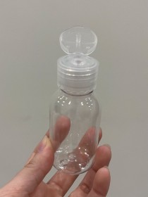 Envase de PLÁSTICO TRANSPARENTE 60ml corto + tapa flip