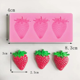 molde de silicona de frutilla modelo 2::::: 3 cavidades