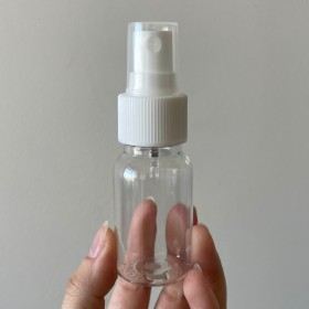 Envase de PLÁSTICO TRANSPARENTE 30ml + tapa spray BLANCO