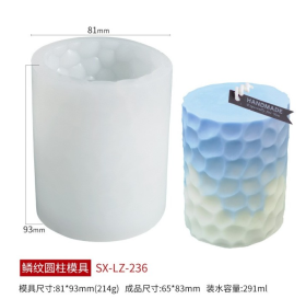 Molde de silicona cilíndro borde burbuja 93x81mm
