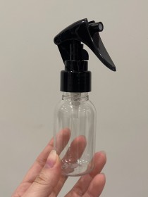 Envase de PLÁSTICO TRANSPARENTE 60ml corto + tapa gatillo negro