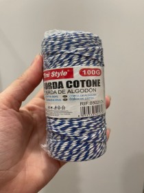 Hilo blanco y azul x100 gr aprox