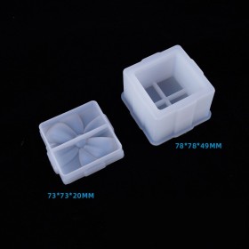 molde de silicona de contenedor/recipiente con tapa regalo cuadrado