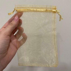Bolsitas de organza 11x16 cm 50 unidades aprox color dorado
