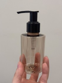 Envase de PLÁSTICO MARRÓN CLARO 125ml + tapa para crema/jabón negra