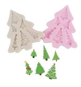Molde de silicona arbolitos de navidad