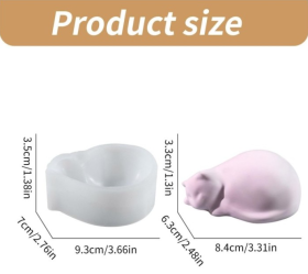 Molde de silicona animalito gato acostado