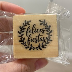 Sello 3x3cm felices fiestas modelo 3