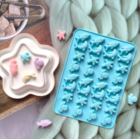 molde de silicona mini animales marinos/peces