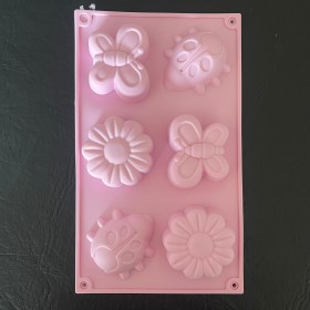 Molde de silicona mariposa, mariquita, y flores