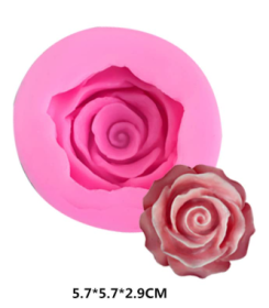 molde de silicona de flor rosa espiral