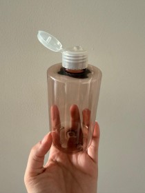 envase plástico MARRÓN CLARO de 250ml + tapa flip